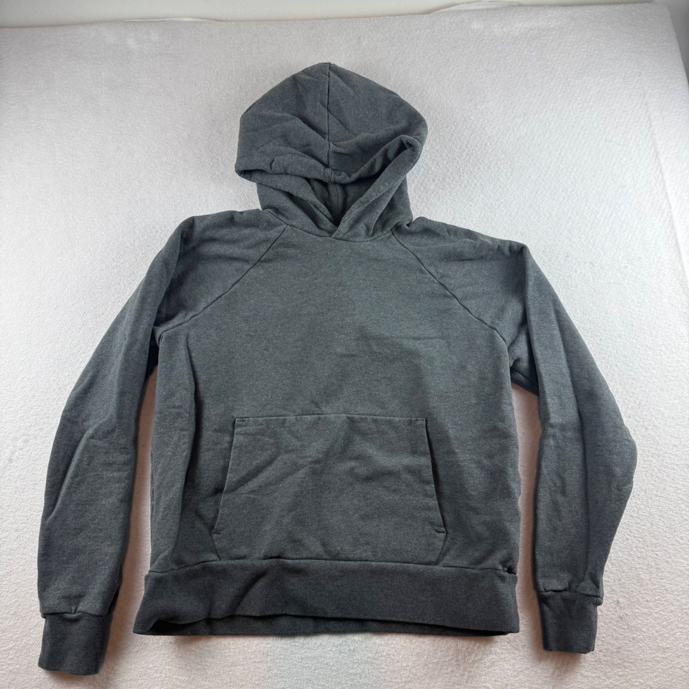 Everlane Organic Cotton Raglan Hoodie Charcoal Gray Heather Pullover Small